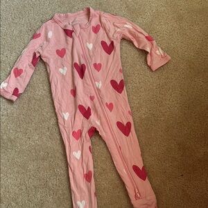 Kyte Baby Pink Heart Kids One Piece